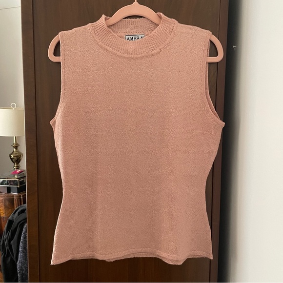 VTG pale pink mock-neck top - Picture 1 of 4